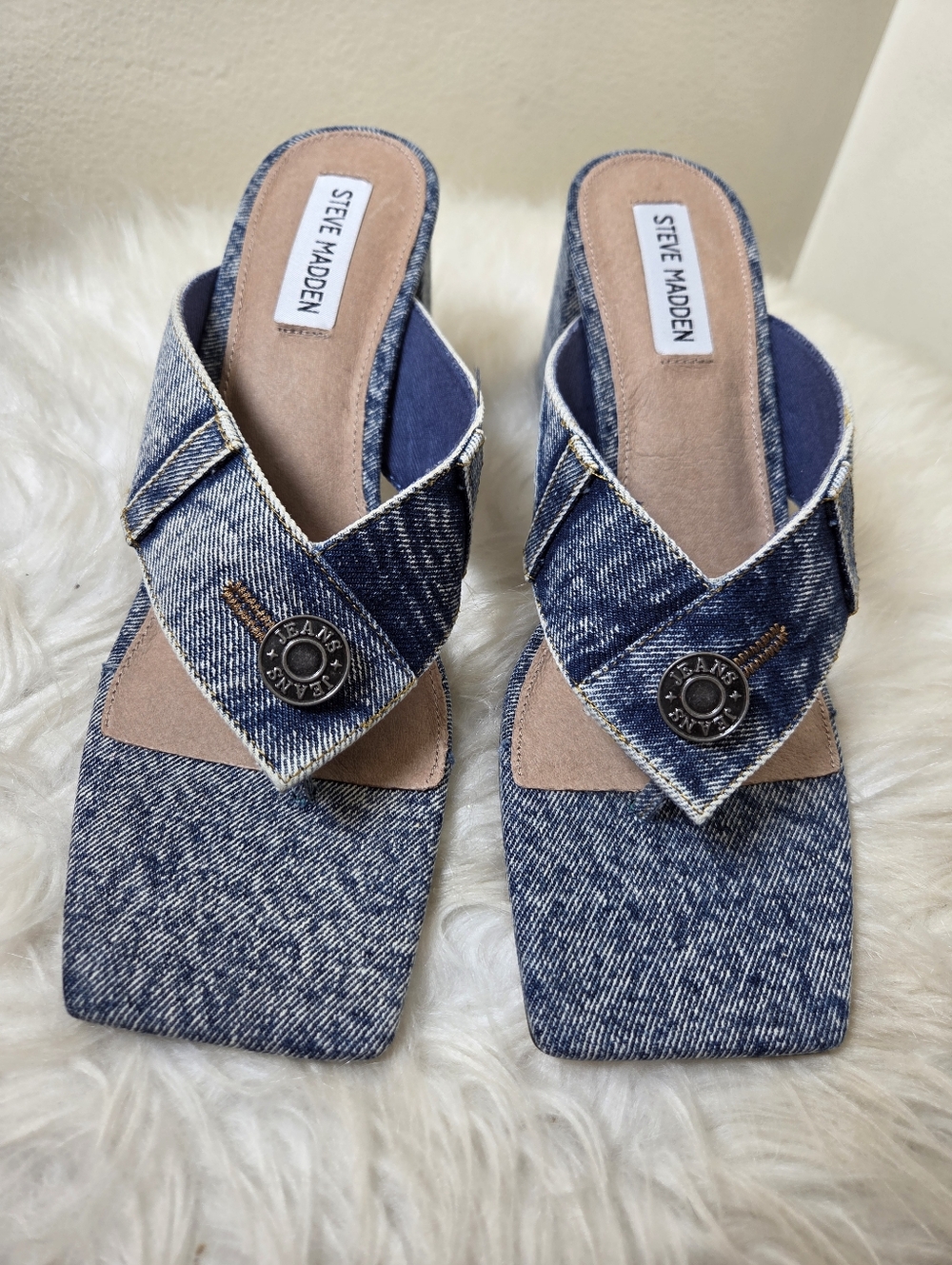 Steve Madden Denim Sandal Heel